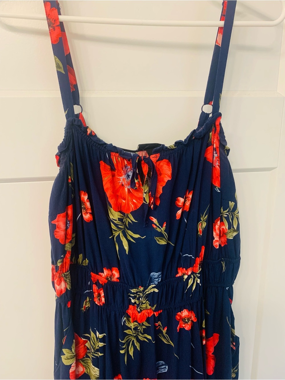 torrid Navy Maxi Dress with Red Floral Print